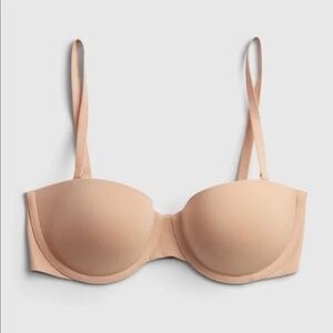 GapBody T-Shirt Multi-Way Strapless Underwire Bra - 36C - Beige Nude - Pristine!